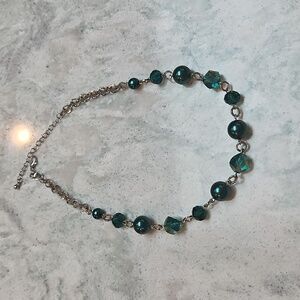 Elegant Vintage Teal Beaded Necklace